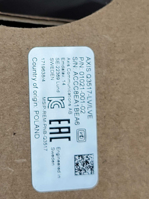 AXIS Q3517-LV 5MP IR Indoor Dome IP Security Camera only 01021-001 READ _