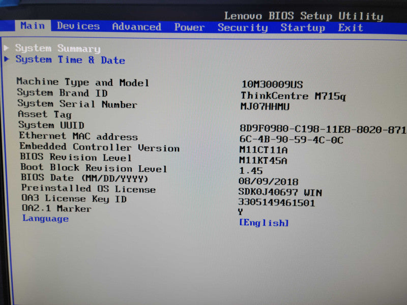 Lenovo ThinkCentre M715q - AMD Pro A12-9800e R7 | 8GB | NO HDD + PWR ADPT Q