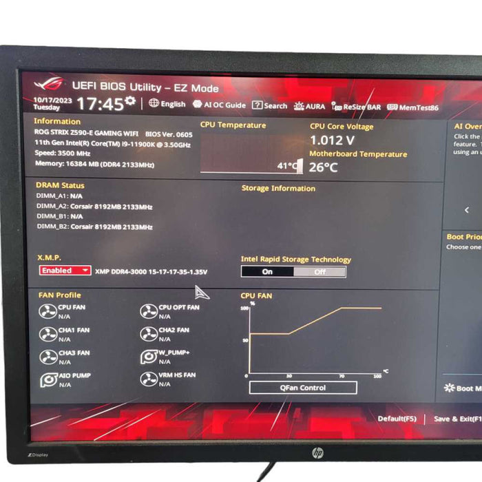 ROG Strix X590-E Gaming WiFi Intel Core i9-11900K CPU 16GB CORSAIR 3000MHz  -