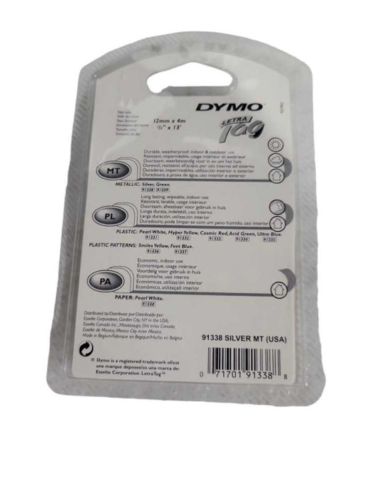Dymo LetraTag MT Metallic Labels Silver Metallic Tape 91338 NEW SEALED !