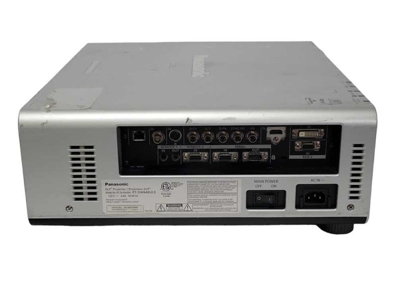 Panasonic PT-DW640ULS DLP WXGA HDMI Projector No Lens/Remote, READ Q_