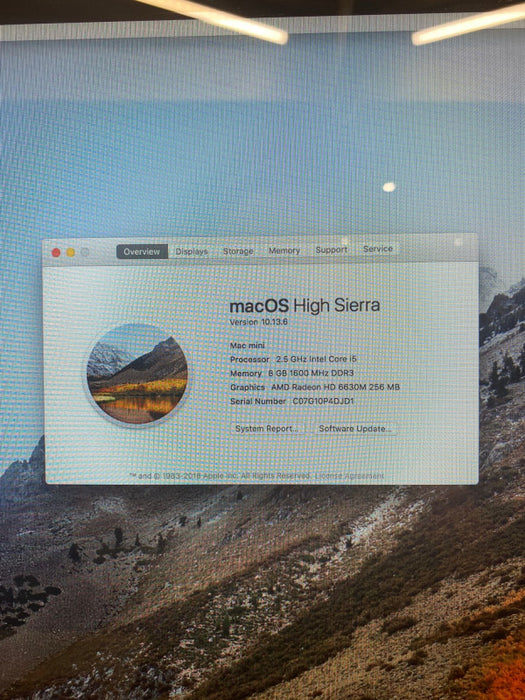 Apple Mac mini Mid-2011 Intel Core i5-2520M @ 2.50GHz 8GB RAM 500GB HDD