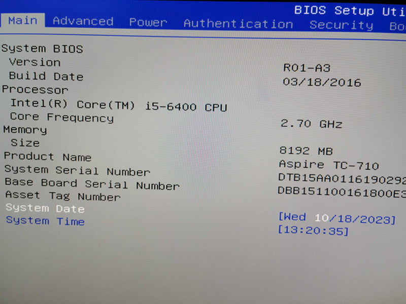 Acer Aspire TC-710 - Core i5-6400 CPU | 8GB |1000GB HDD