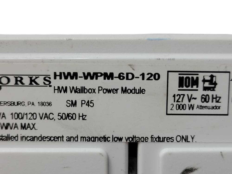 Lutron Homeworks HWI-WPM-6D-120 White Wallbox Module Q_