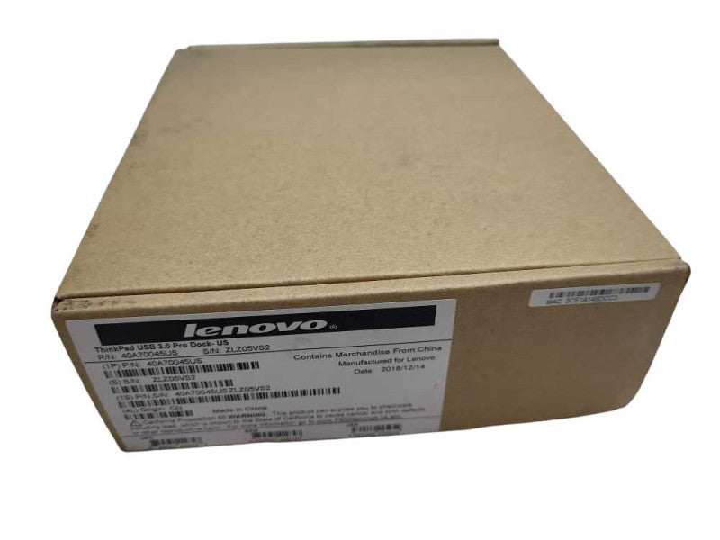Lenovo ThinkPad USB 3.0 Pro Docking Station 40A7 40A70045US New &