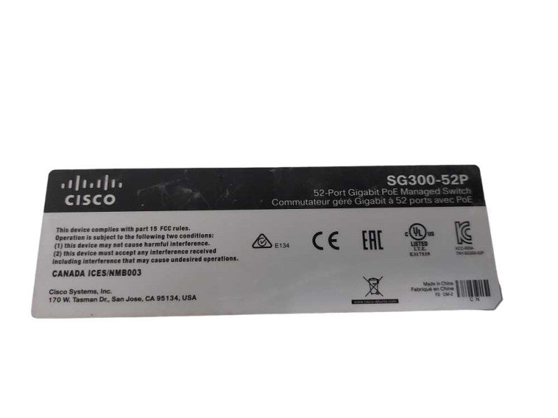 Cisco SG300-52P 52x port Gigabit PoE WAN Network Switch Managed - RESET Q#