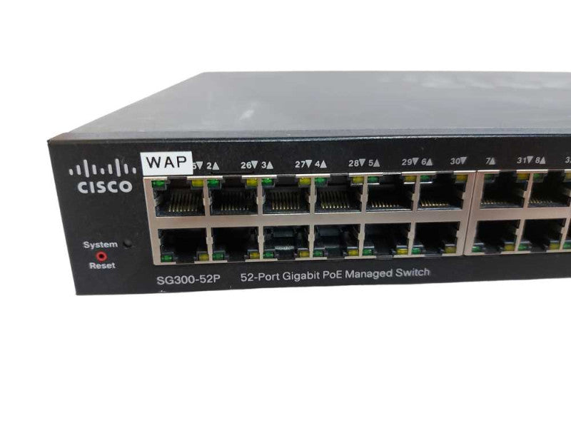 Cisco SG300-52P 52x port Gigabit PoE WAN Network Switch Managed - RESET Q#