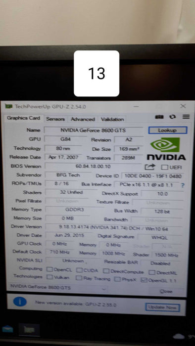 BFG Tech GeForce 8600 GTS 512 MB DDR3 PCIE DVI S-Video Video Card &