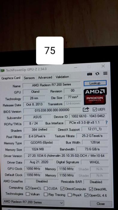 Asus AMD Radeon R7 200 Series 1GB GDDR5 -I PCI-E Video Card  &