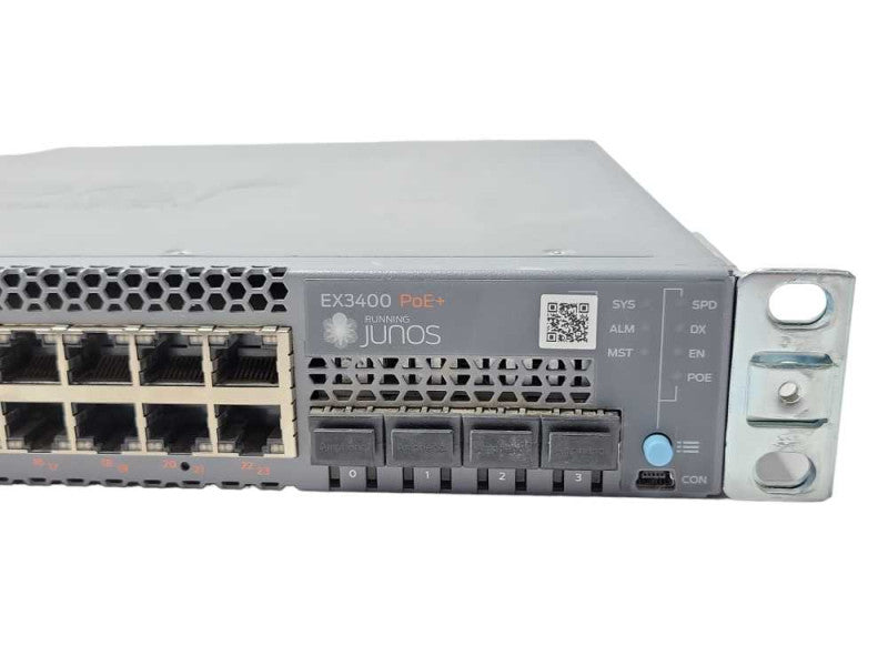 Juniper EX3400-24P 24x port PoE Network switch, 2x PSU, Factory Reset _