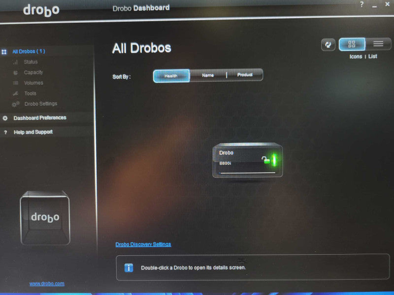 Data Robotics Drobo B800i 8-Bay NAS with 2x 6TB Hard Drives, READ _