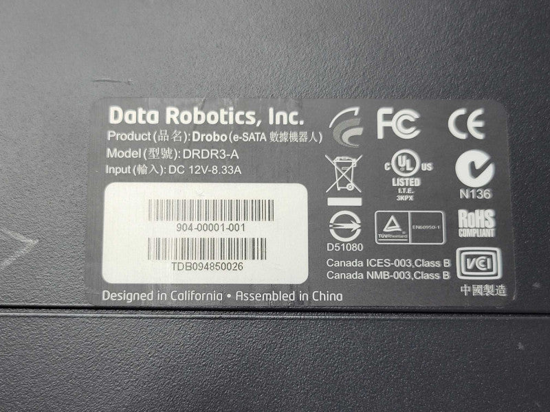 Data Robotics DROBO DRDR3-A 5-bay External Hard Drive Storage, No HDD, READ _