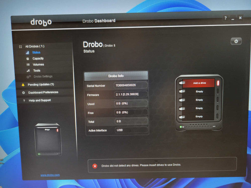 Data Robotics DROBO DRDR3-A 5-bay External Hard Drive Storage, No HDD, READ _
