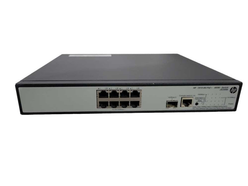 HP 1910-8G PoE+ 8 Port 65W 1-SFP Port Gigabit Network Switch !