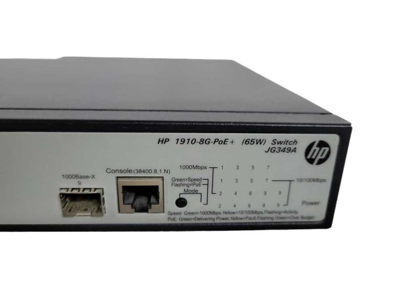 HP 1910-8G PoE+ 8 Port 65W 1-SFP Port Gigabit Network Switch !