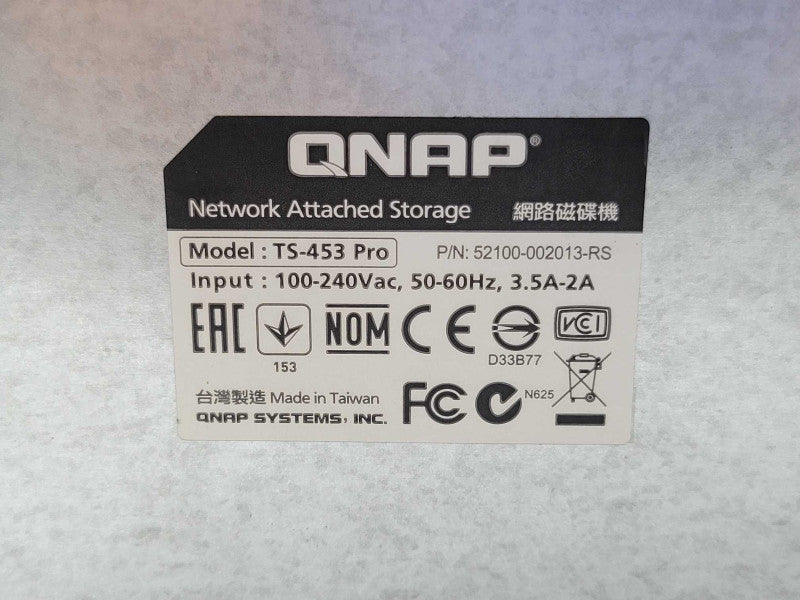 QNAP 4-Bay Network Attached Storage TS-453 Pro, 2x HDD Trays, READ _