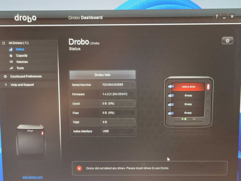 Datarobotics Drobo DR04D-D 4-Bay NAS, No HDD, READ _