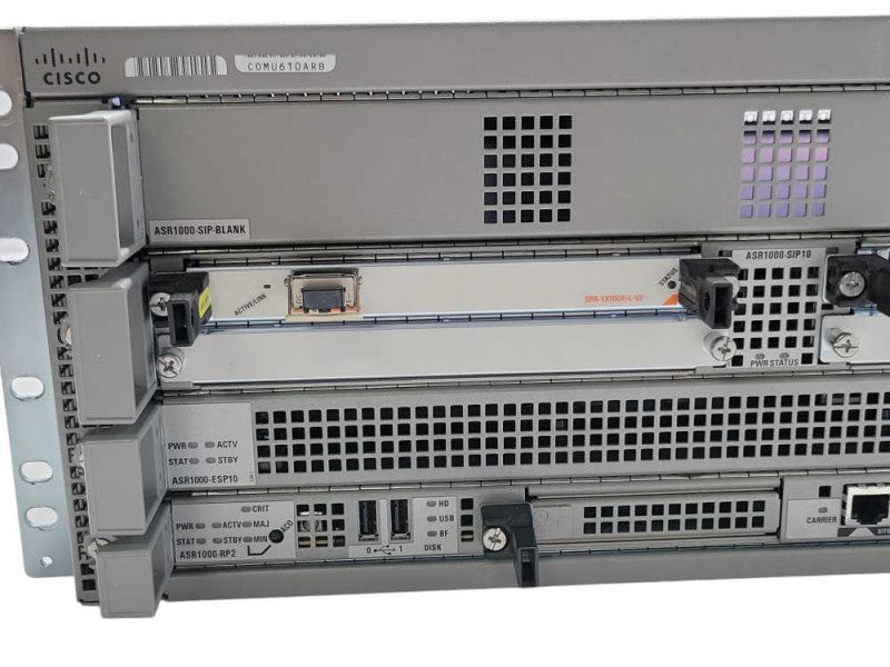 Cisco ASR1004 Chassis w/ ASR1000-SIP10, SPA-1X10GE-L-V2, SPA-8X1GE-V2, 1x PSU _