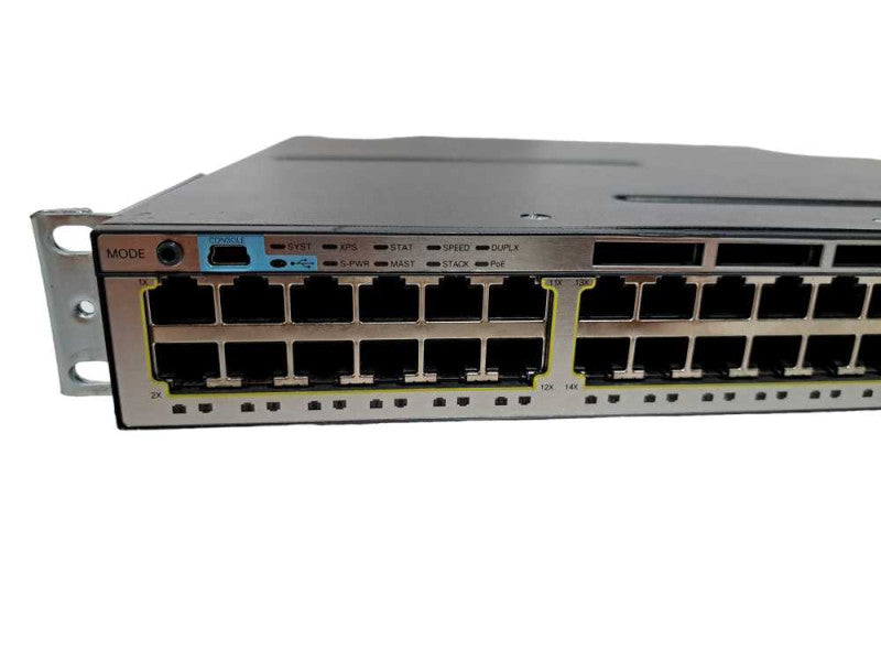 CISCO WS-C3750X-48P-E V04 48 Port Rack Mount Network Gigabit PoE+ GBE Module #
