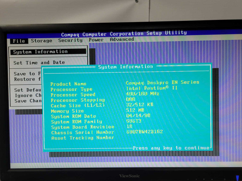 compaq desktop EN Series Pentium II 400/100 MHz 512MB RAM, NO HDD _