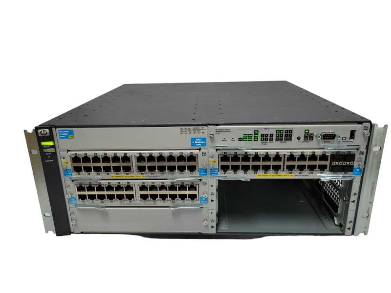 HP E5406 zl Switch J8697A with 1x J9534A 1x J9550A 1x J9535A 2x PSU _