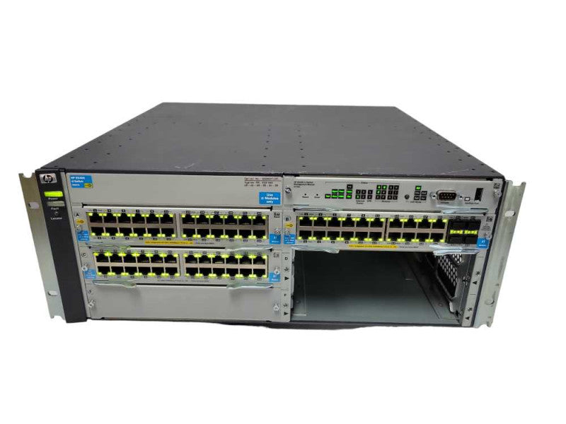 HP E5406 zl Switch J8697A with 1x J9534A 1x J9550A 1x J9535A 2x PSU _