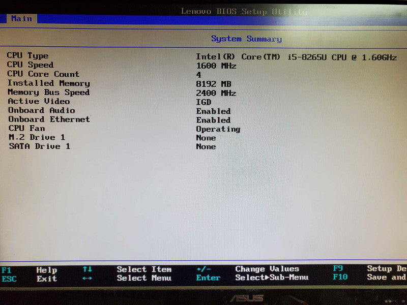 Lenovo ThinkCentre M630e i5-8265U 8GB DDR4 NO HDD @