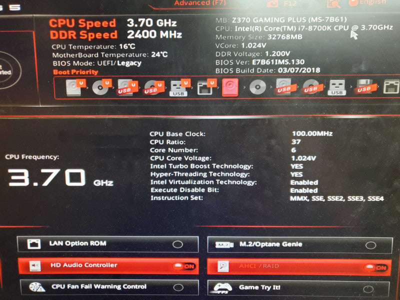 Gaming PC i7-8700K 32GB DDR4 GTX1050ti 512GB NVME SSD @