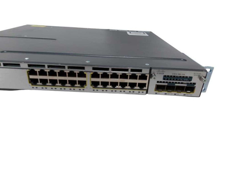 Cisco WS-C3750X-24T-S 24-Port GbE Switch - 10GbE Module - Fact Reset #