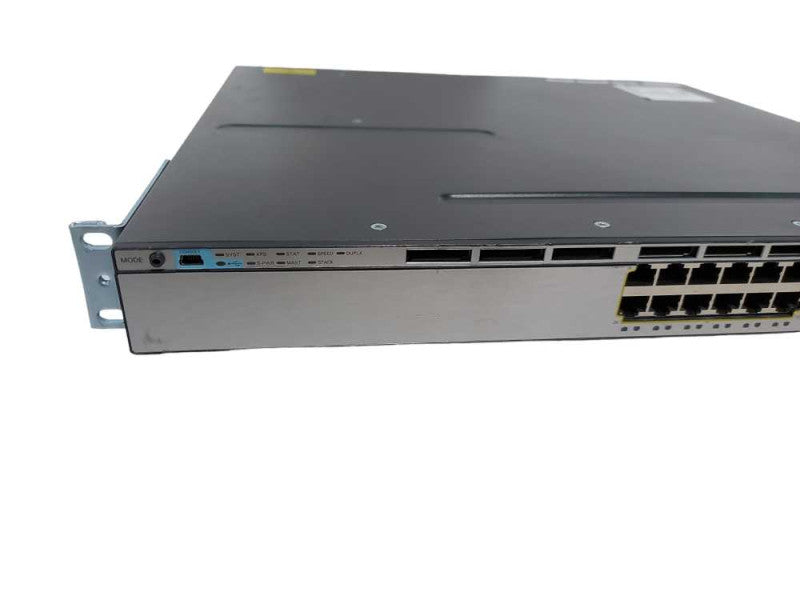 Cisco WS-C3750X-24T-S 24-Port GbE Switch - 10GbE Module - Fact Reset #