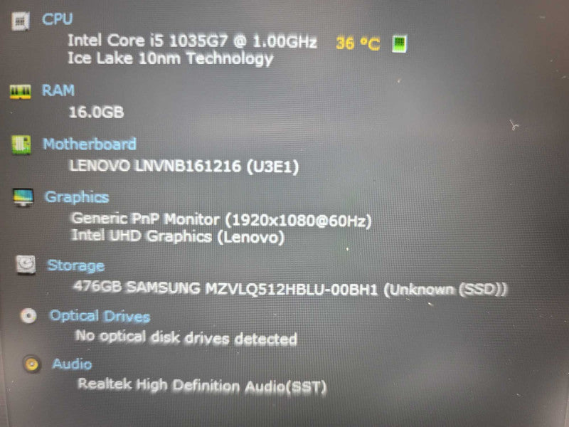 Lenovo ThinkBook 15-IIL i5-1035G7, 16GB DDR4, 512 GB m.2