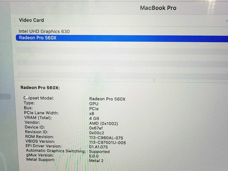 Apple Macbook Pro 2019 15\\" Core i9-9980HK @ 2.4GHz 32GB DDR4 1TB SSD Radeon Pro 560X 4GB [Read] (