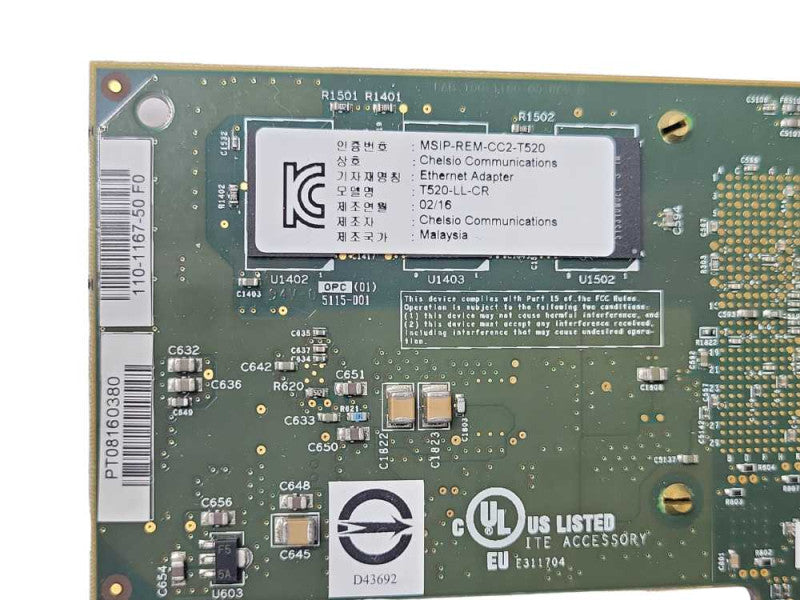 Chelsio T520-LL-CR 10GbE 2-Port SFP+ PCIe Unified Wire Adapter Q_