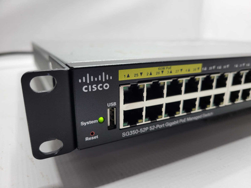 Cisco SG350-52P 52-Port Gigabit PoE Managed Switch SG350-52P-K9, READ _