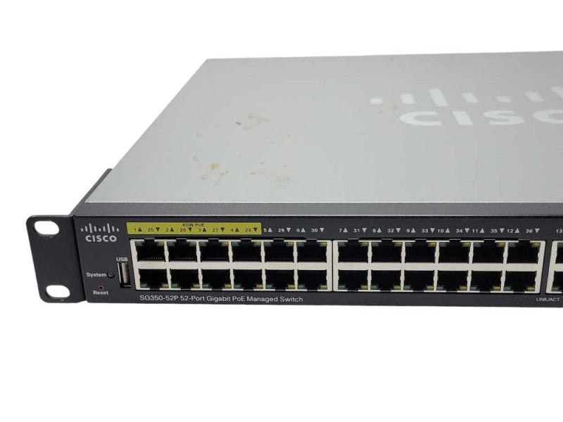 Cisco SG350-52P 52-Port Gigabit PoE Managed Switch SG350-52P-K9, READ _