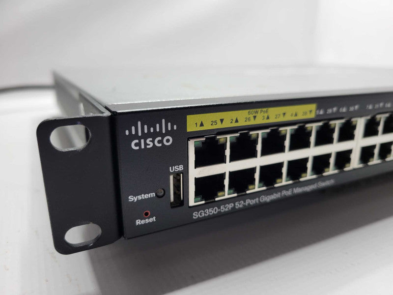 Cisco SG350-52P 52-Port Gigabit PoE Managed Switch SG350-52P-K9, READ _