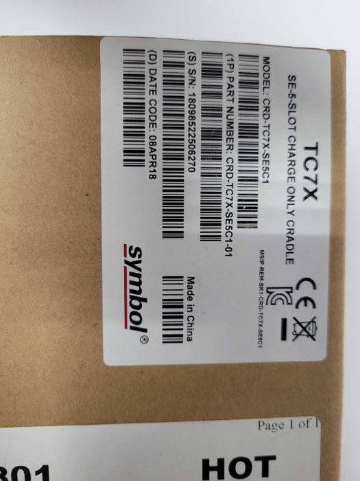 Symbol TC7X 5-Slot Charge Only Cradle CRD-TC7X-SE5C1 - Open Box Q_