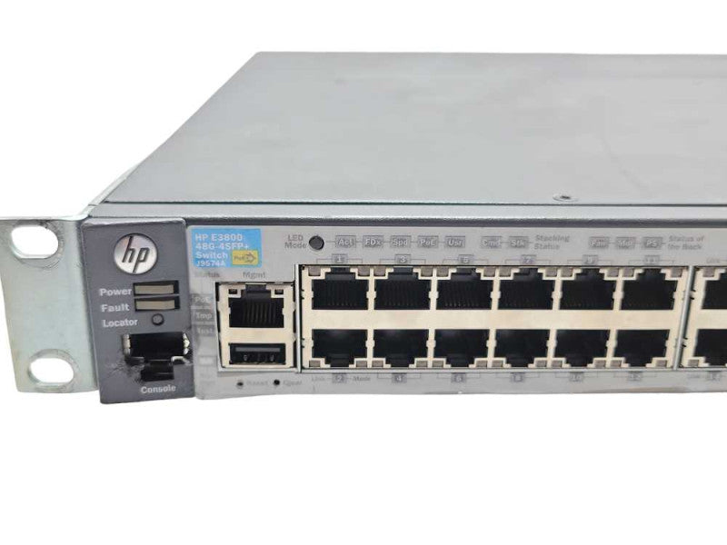 HP E3800 J9574A 48G-4SFP+ 48x Gig PoE+ 4x 10G SFP+ switch w/ J9577A, 2x PSU _