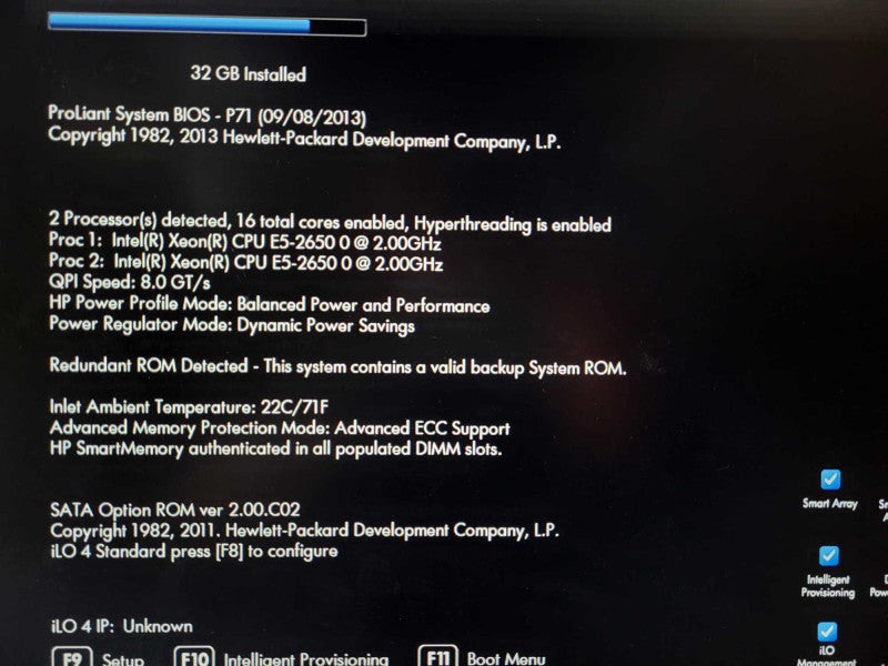 HP ProLiant DL360p G8 2x E5-2650 0 @ 2.0GHz 32GB ECC DDR3 P420i 2x PSU 2.5\\"  $