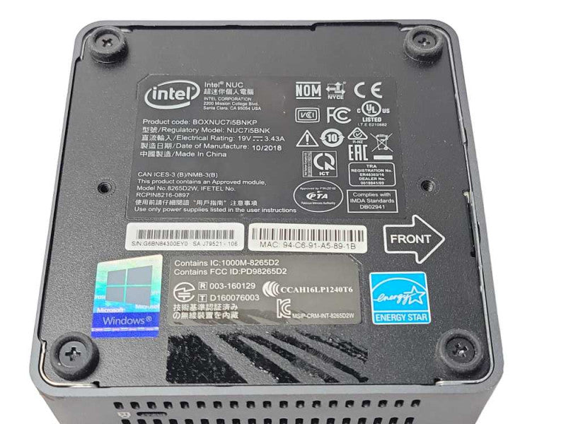 Intel NUC BOXNUC7i5BNKP Core I5-7260U 2.2GHz, 8GB RAM, 256GB SSD _