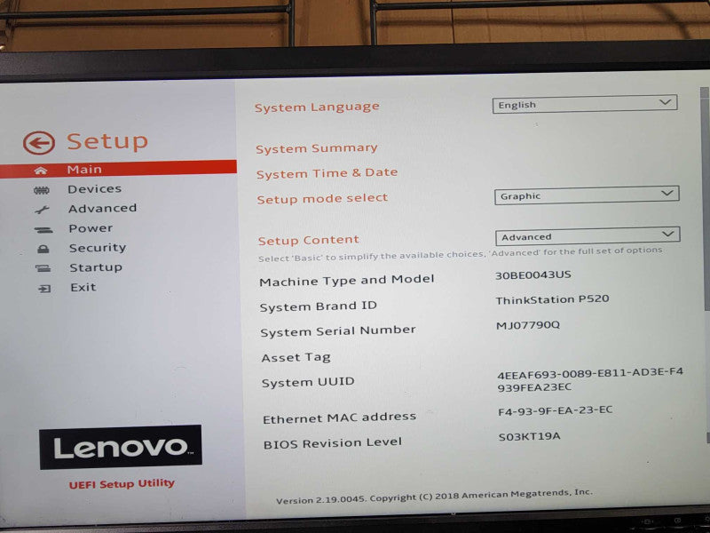 Lenovo ThinkStation P520 Xeon W-2125 4.00GHz 16GB DDR4 No HDD NO GPU _