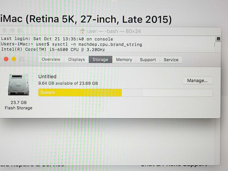 Apple iMac Retina 5K 2015 27\\" Core i5-6500 @ 3.2GHz 16GB DDR3 24GB SSD Radeon R9 M390 2GB [Read] (