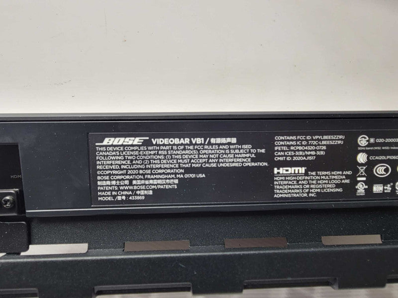 Bose Videobar VB1 - 4K Video Soundbar for Home Office/Conference _