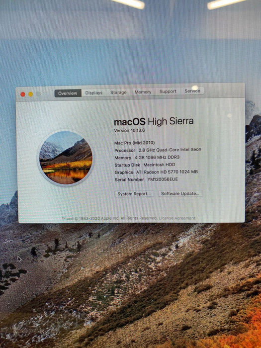 Apple Mac Pro Mid 2010 Quad-Core Xeon W3530 @2.8GHz Radeon HD5770 1GB 4GB 1TB
