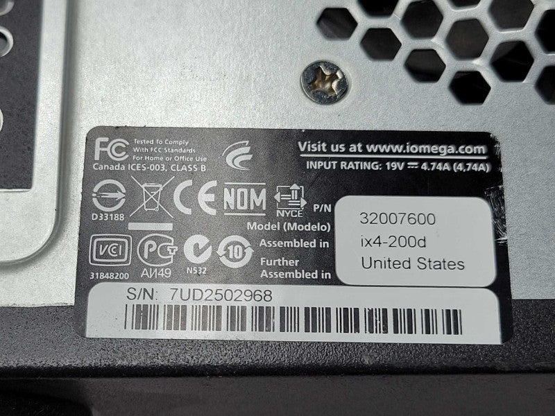 Iomega StorCenter ix4-200d 2x 2TB HDDs, READ _