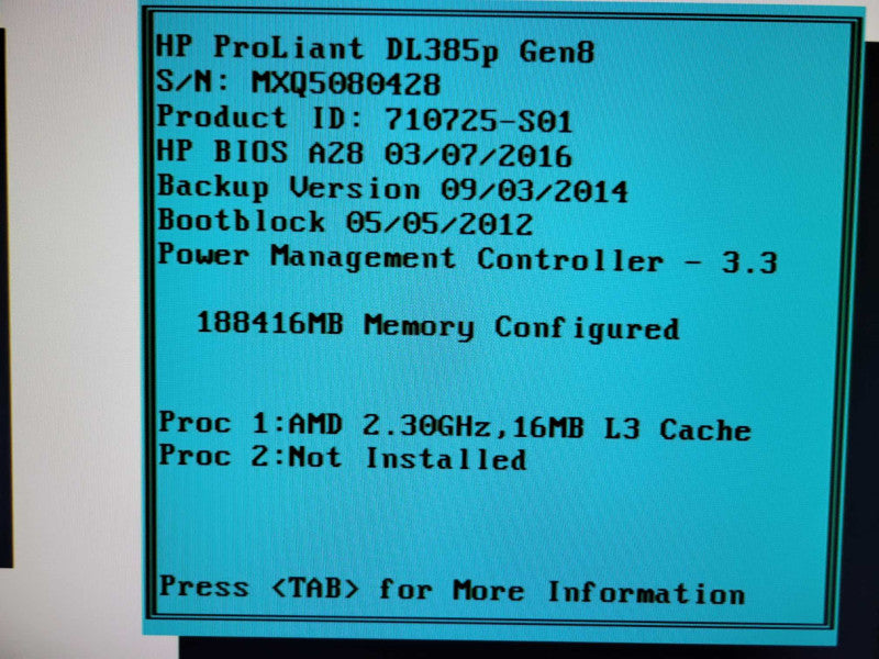 HP PL D385p Gen8 - AMD Opteron 6376 2.3Ghz | 184GB RAM | p420i | 2xPSU