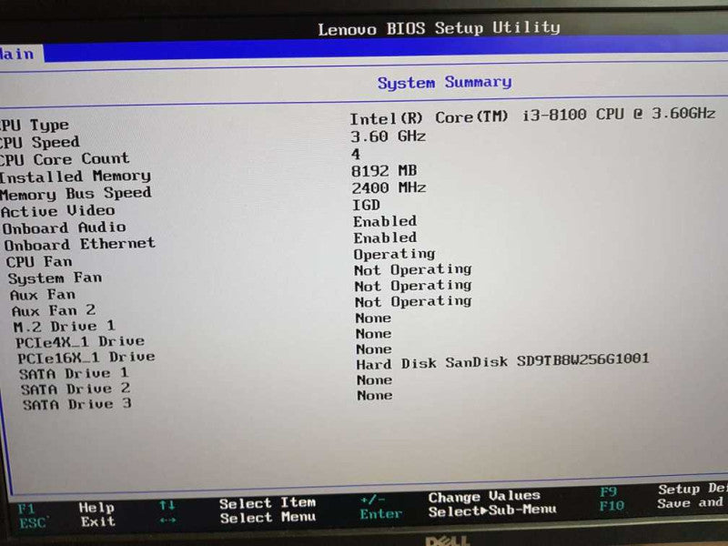 Lenovo ThinkCentre M720s SFF Intel i3 - 8100 CPU @ 3.60GHz 8GB RAM (NO HDD) Q