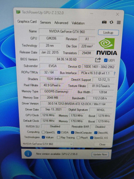 EVGA NVIDIA GTX 960 2GB