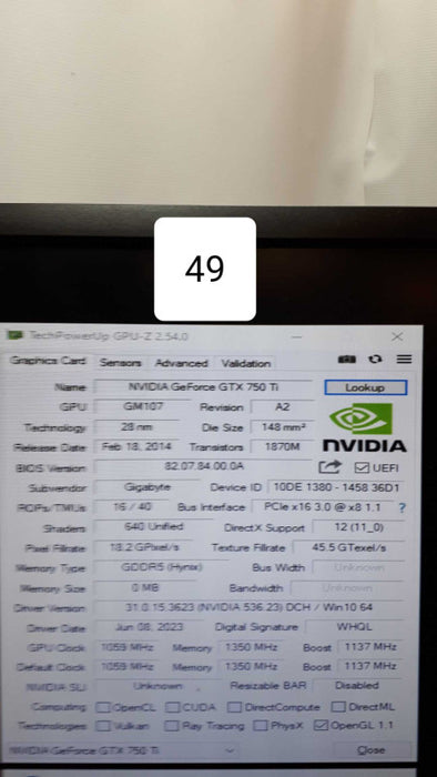 Gigabyte NVIDIA GEFORCE GTX 750 TI DDR5 Graphic Card &