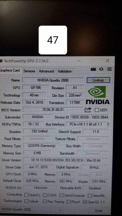 NVIDIA Quadro 2000 GDDR5 Computer Graphics Card  &